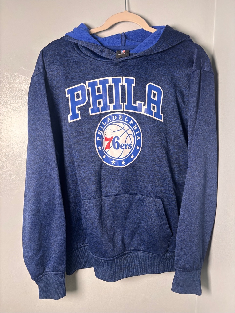 Philadelphia 76ers Hoodie Size M Blue PHILA NBA Basketball Mens Pullover